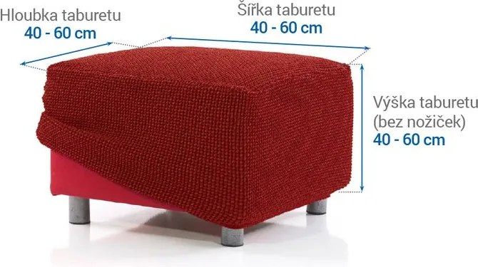Super strečové poťahy NIAGARA tehlová taburetka (40 - 60 cm)