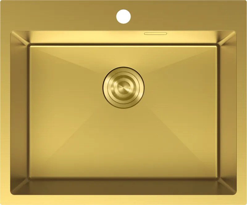 Mexen Solix, 1-komorový nerezový drez 600 x 500 mm, brúsená zlatá, 6408601000-55