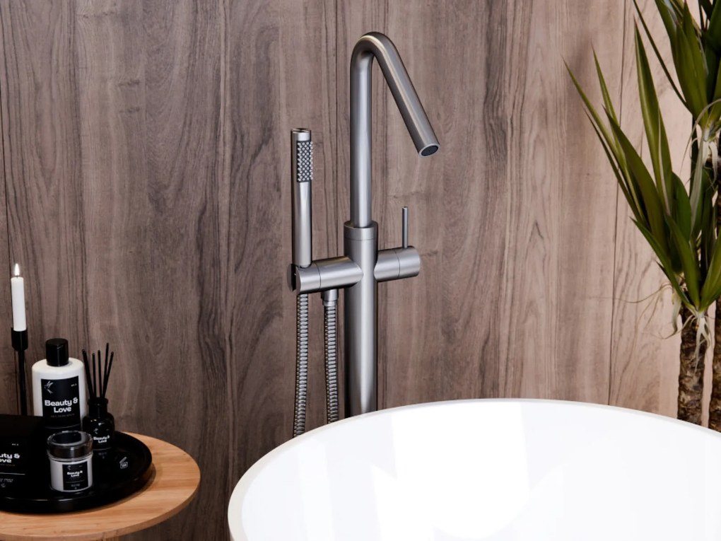 Besco Voľne stojaca vaňová batéria Veo 3.0 ColdMode VB BOX system GR Grafit kartáčovaná