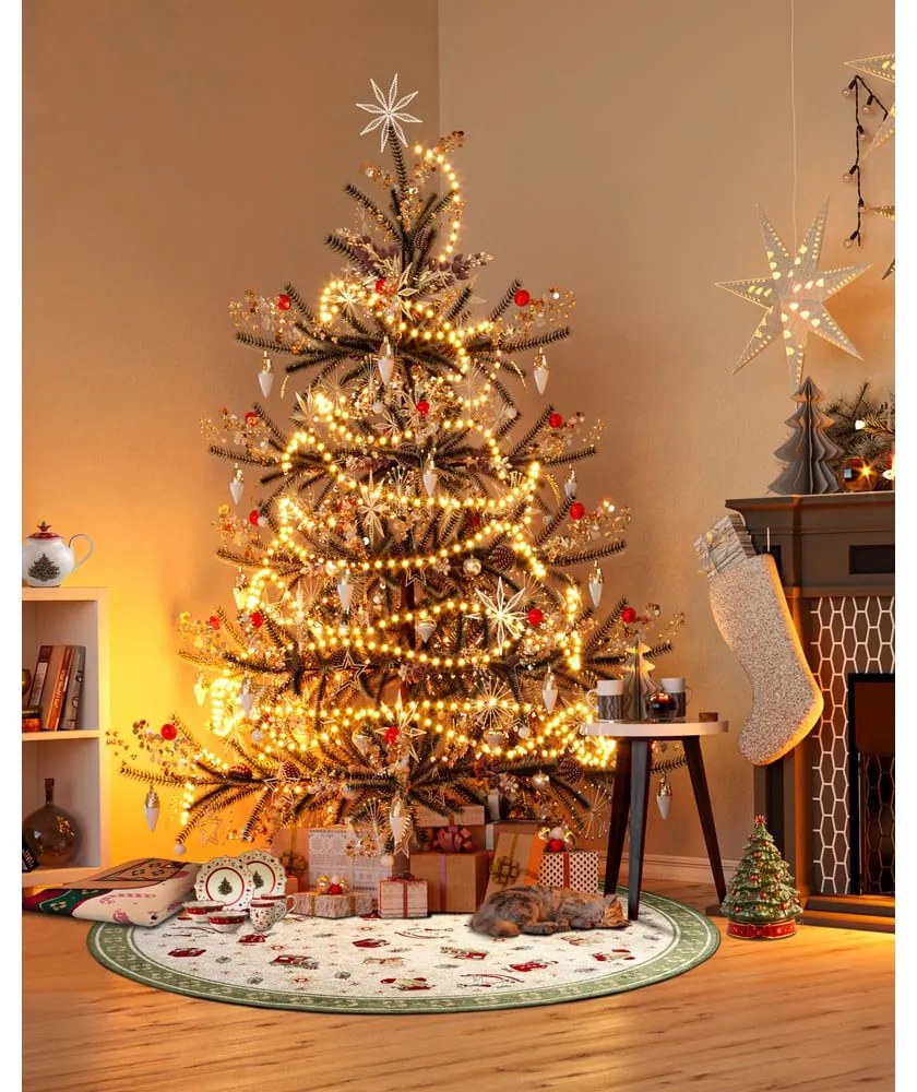 Zelený okrúhly koberec s vianočným motívom s prímesou bavlny ø 160 cm Toy's Delight Green Christmas – Villeroy&Boch