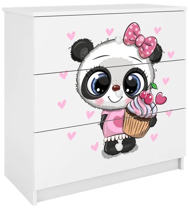 Detská komoda BABYDREAMS Panda biela
