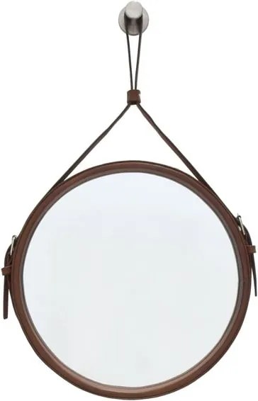 Závesné zrkadlo v hnedom ráme RGE Elvis, ø 50 cm