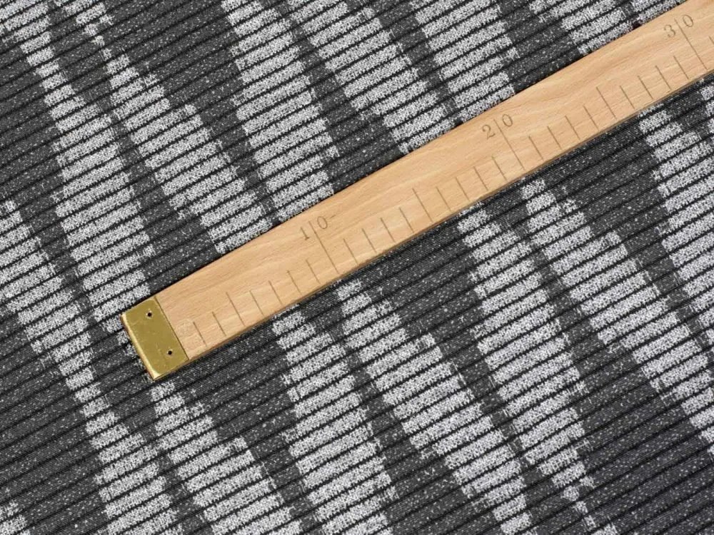 Biante Dekoračný okrúhly obrus Leona LN-048 Tmavo sivé obrazce a pásiky Ø 100 cm