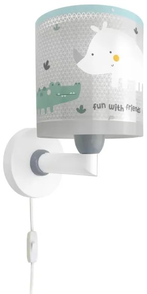 Dalber 60629 - Detské nástenné svietidlo RHICO AND CROCO 1xE27/15W/230V
