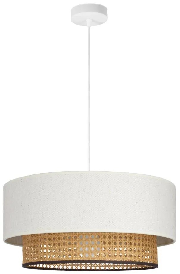 Luster na lanku NATIA 1xE27/60W/230V biela/hnedá