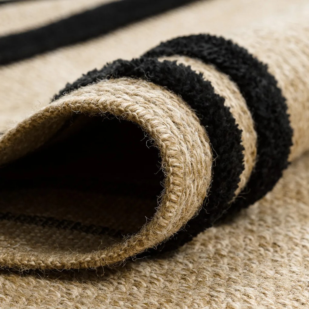 Dywany Łuszczów, Kusový koberec Spark 0687 beige/black, 160x220, béžová, chodba / predsieň