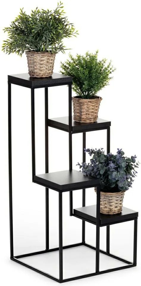 STOJAN NA KVETINÁČ KASKADA 70X40X40 CM ČIERNA