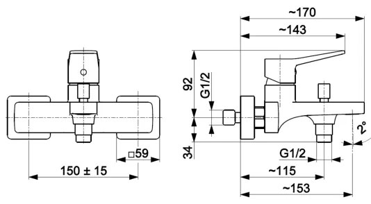 KFA Armatura 4524-010-44 - Vaňová batéria MALAGA biela