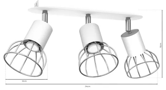 Bodové svietidlo DANTE 3xGU10/25W/230V biela/lesklý chróm