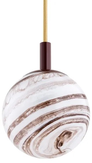 Argon 8452 - Luster na lanku ALMIROS 1xE14/7W/230V pr. 12 cm alabaster hnedá/zlatá