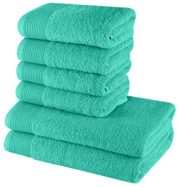 Sada 6 kusov bavlnených osušiek a uterákov Bella svetlozelená EMI