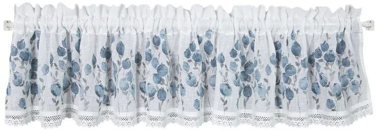 Dekorstudio Kuchynská záclonka POLA zdobená kvetinovou potlačou a čipkou 150 x 30 cm