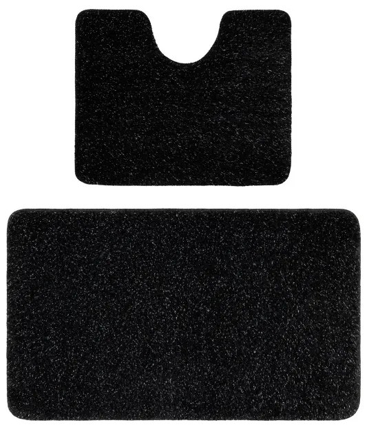 Sada kúpeľňových koberčekov SYNERGY glamour / lurex, čierna