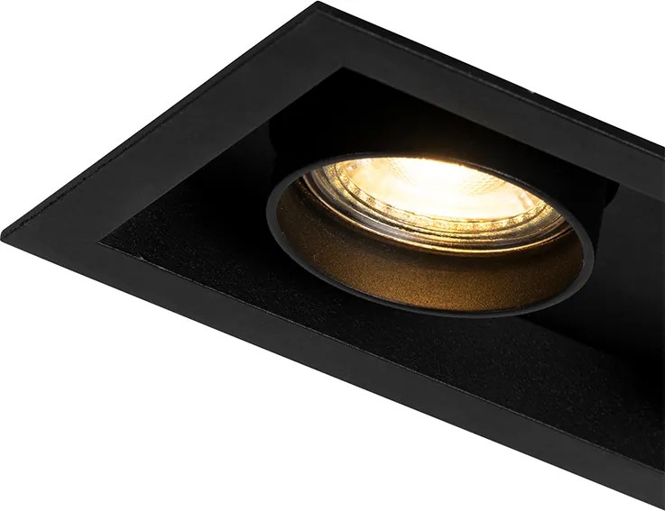 Moderné zapustené bodové svetlo čierne nastaviteľné 2-svetlo - Roof