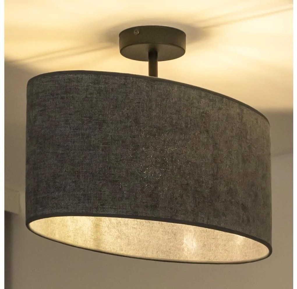 Duolla - Prisadený luster OVAL 1xE27/15W/230V šedá