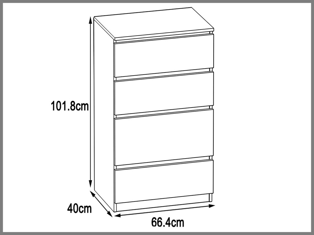 Komoda 21 Belini biely / perleťový  BH KOM1/1/W/W/3P1W/0