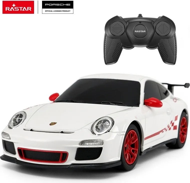 RASTAR Diaľkovo ovládané RC Porsche 911 GT3 RS 1:24 biele – model auto pre deti a zberateľov