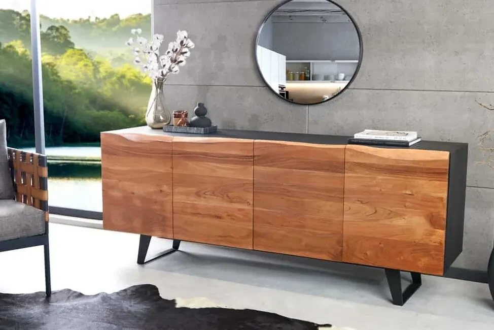 Dizajnová komoda z masívu a MDF Organic Artwork Akácia 180cm