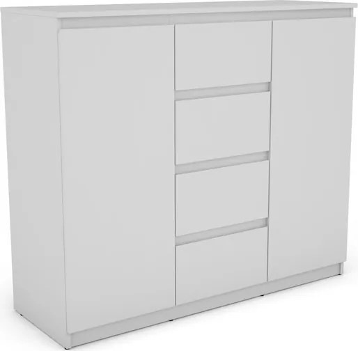 Široká komoda so 4 zásuvkami Carlos, biela, 120 cm
