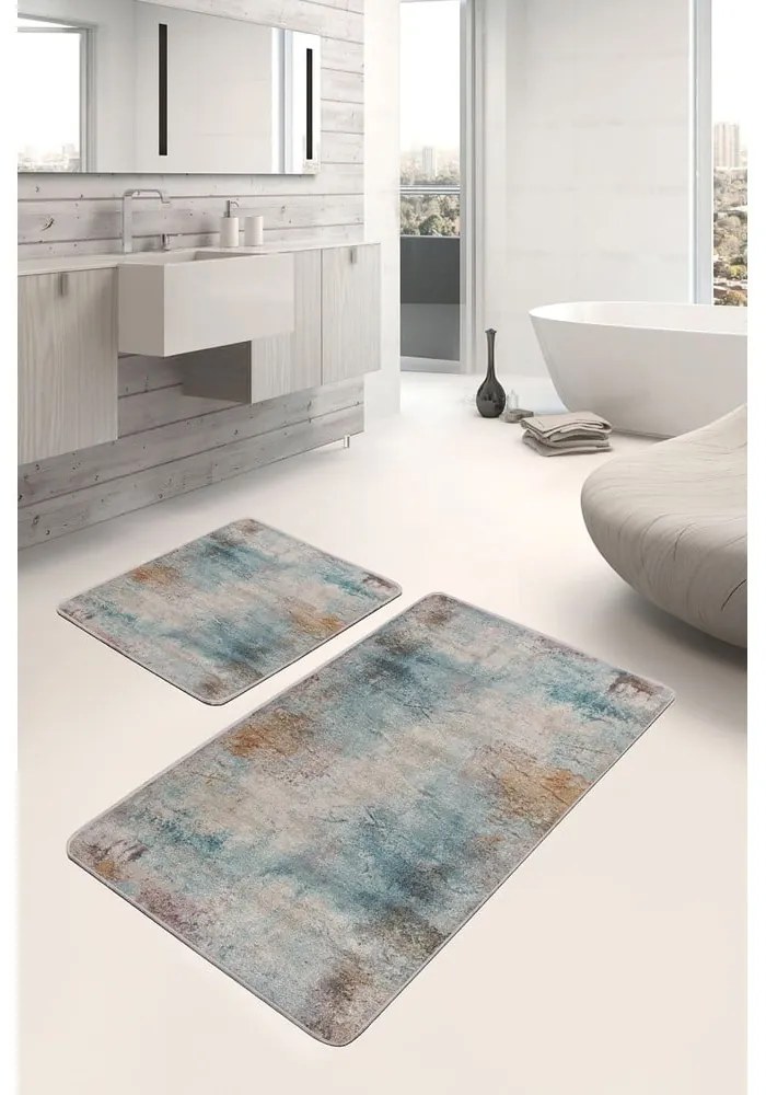 Modro-sivé kúpeľňové predložky v súprave 2 ks 60x100 cm – Mila Home
