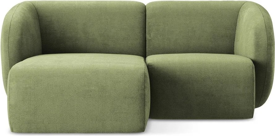 Zelená ženilková rohová pohovka (ľavý roh/s leňoškou) Lani – Makamii