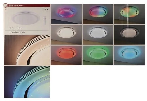 Paulmann 70547 - LED RGBW/38,5W Stmievateľné stropné svietidlo RAINBOW 230V + DO