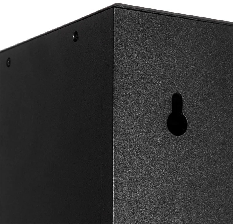 Vonkajšia nástenná lampa čierna so stmievacím svetlom a senzorom na solárny pohon - Charlotte