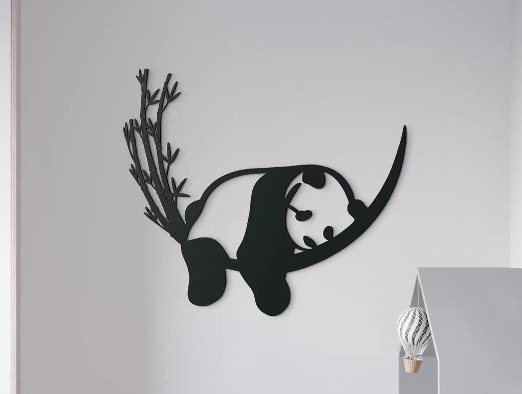 drevko Detská nálepka na stenu Driemajúca panda Rozmer obrazu: 39 x 44,5 cm, Farba dekorácie: Čierna