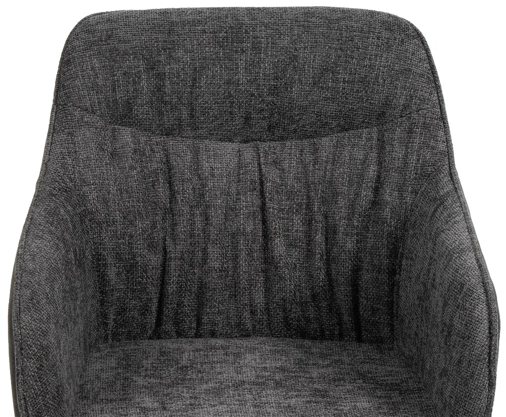 Noela Otočná jedálenská stolička látková LOREN tmavo šedá