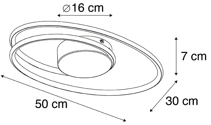 Dizajnové stropné svietidlo oceľ vrátane LED 3-stupňové stmievateľné - Rowan