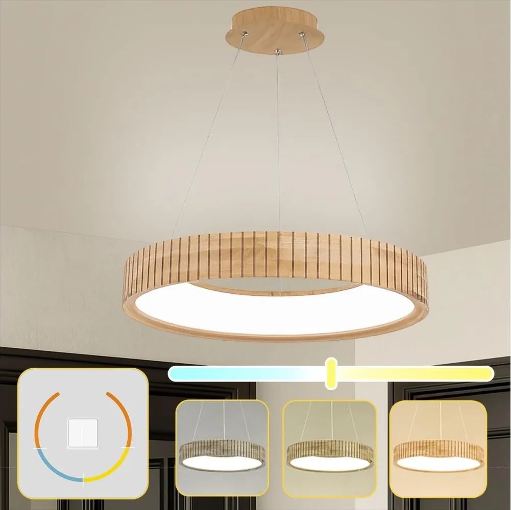 Brilagi - LED luster na lanku FALCON WOOD MODERN LED/40W/230V pr. 60 cm drevo