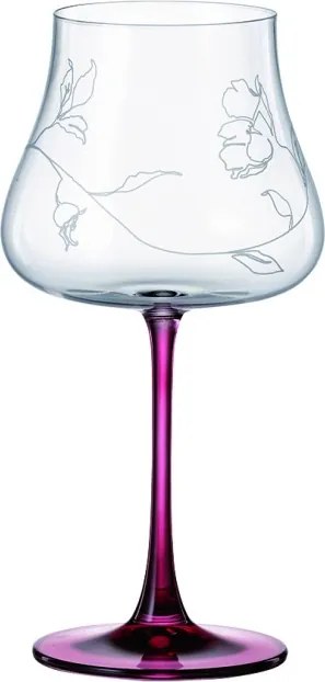 BOHEMIA IDUNA RED FOOT POHÁR NA VÍNO 580ML SADA 6KS