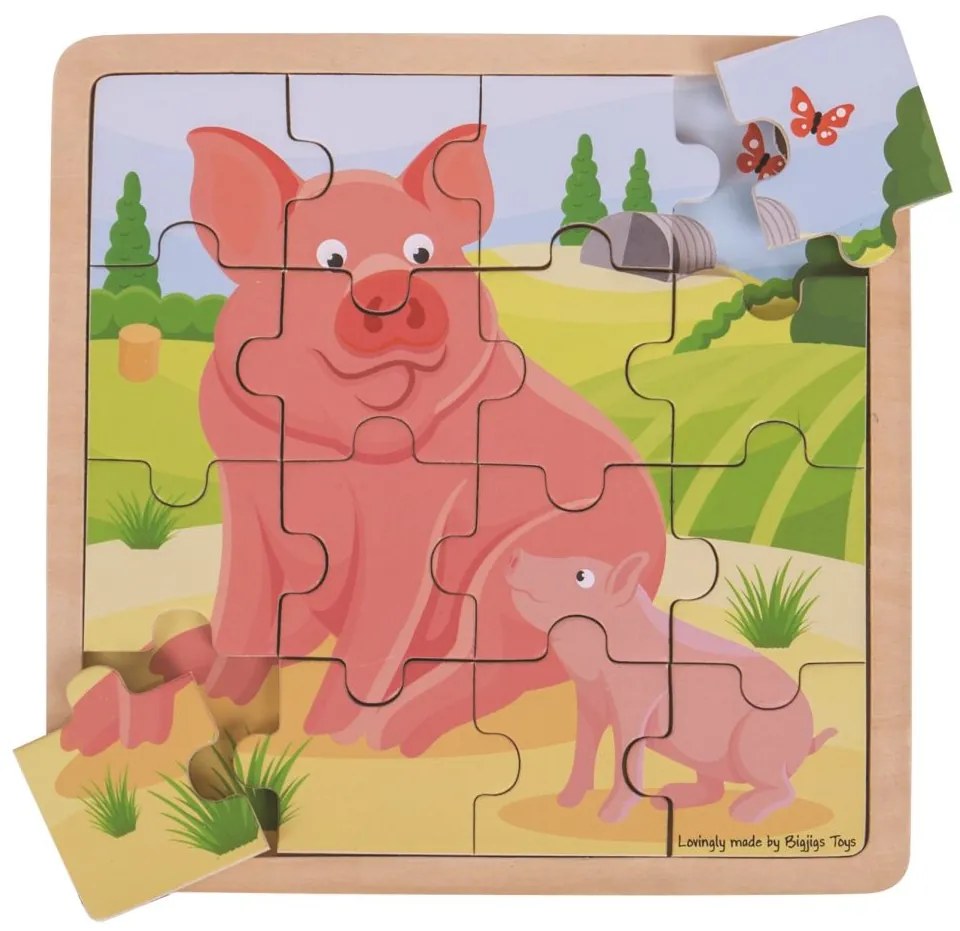 Bigjigs Toys puzzle - Prasiatko so prasiatkom