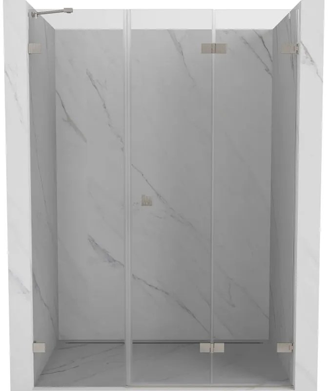 Mexen Lunar-F, pravé sklápacie sprchové dvere 150 cm, 8mm číre sklo, oceľový profil, 836S-150-050-97-00-P