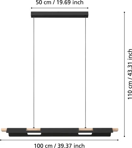 Eglo 98836 - LED stmievateľný luster na lanku ERMUA LED/27W/230V