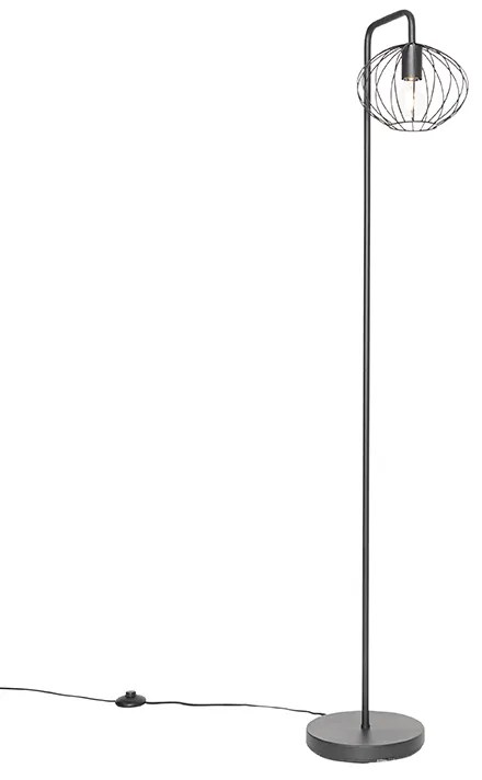 Priemyselná stojaca lampa čierna 23 cm - Margarita