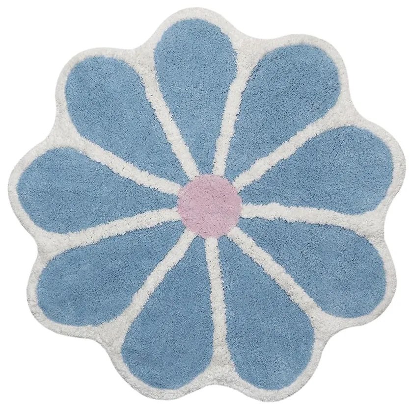 Kúpeľňový koberček Fi 70cm modrý Cotton Floral