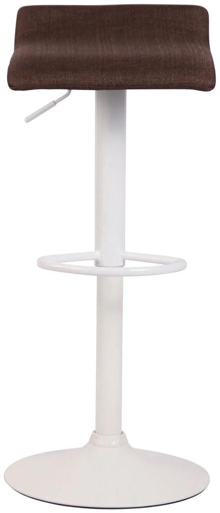 Barová stolička Dyn V2 - látka, biela podnož - Hnedá