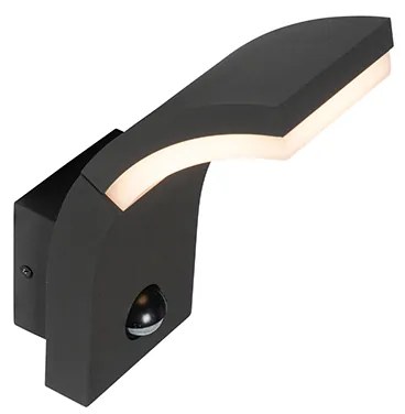 Vonkajšie nástenné svietidlo antracit vrátane LED IP54 s pohybovým senzorom - Litt