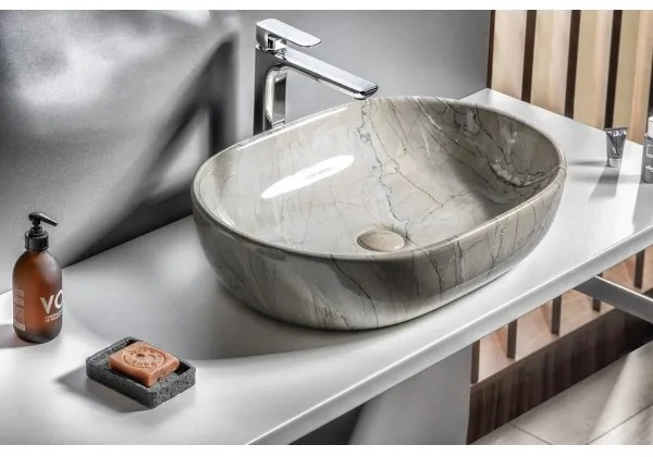 Sapho - Umývadlo na dosku DALMA 59x42 cm keramika/grigio