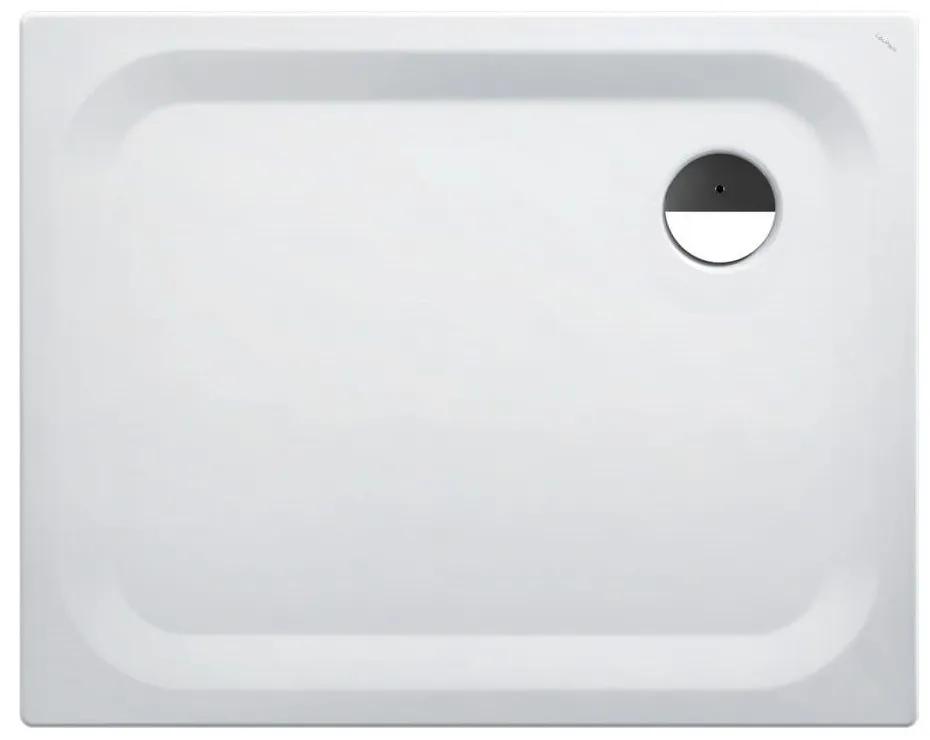 LAUFEN Platina obdĺžniková sprchová vanička zo smaltovanej ocele, odtok v rohu, 1000 x 800 x 25 mm, biela, H2150400000401