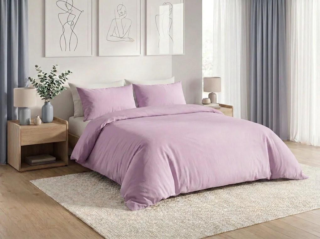 Bavlnené obliečky CALMORA svetlofialové Rozmer obliečky: 2 ks 70 x 90 cm | 160 x 220 cm