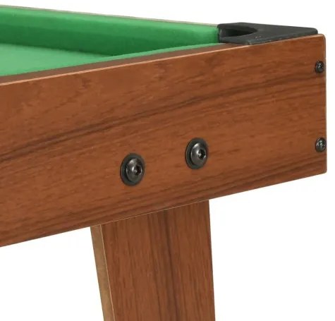 vidaXL 3-stopový mini gulečníkový stôl hnedý a zelený 92x52x19 cm-