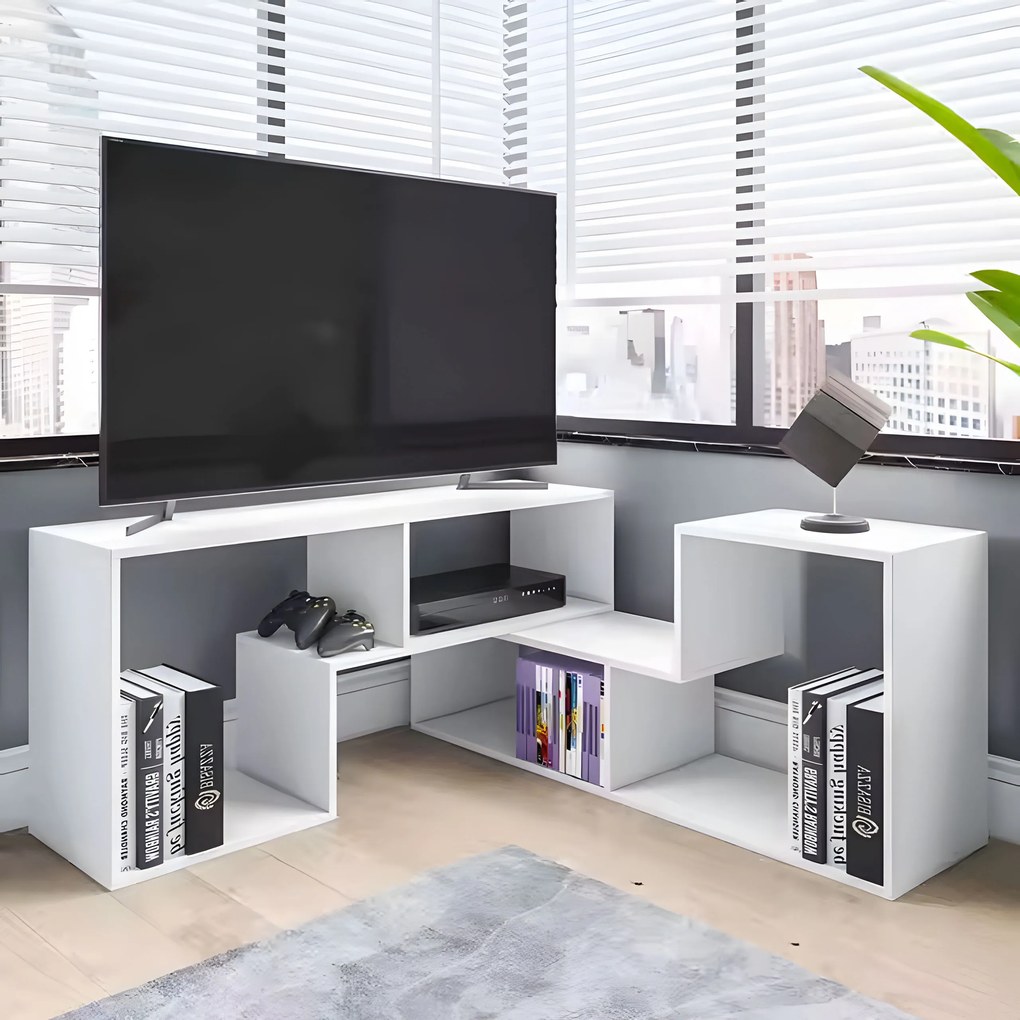 Moderná modulárna geometrická knižnica, so 4 policami, ModernHome