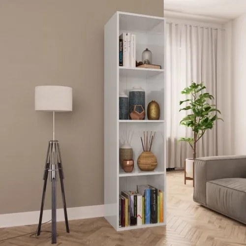 vidaXL Knižnica/TV skrinka biela 36x30x143 cm drevotrieska lesklá-