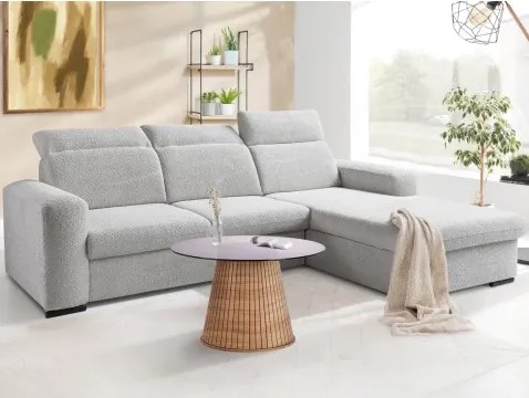 Rohová sedačka Dover, šedo-béžová štruktúrovaná látka, pravý roh%