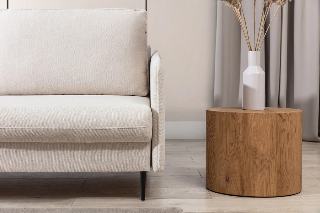 Pohovka s funkciou spania Taila - béžová pletenina Loft 01 / čierne nohy