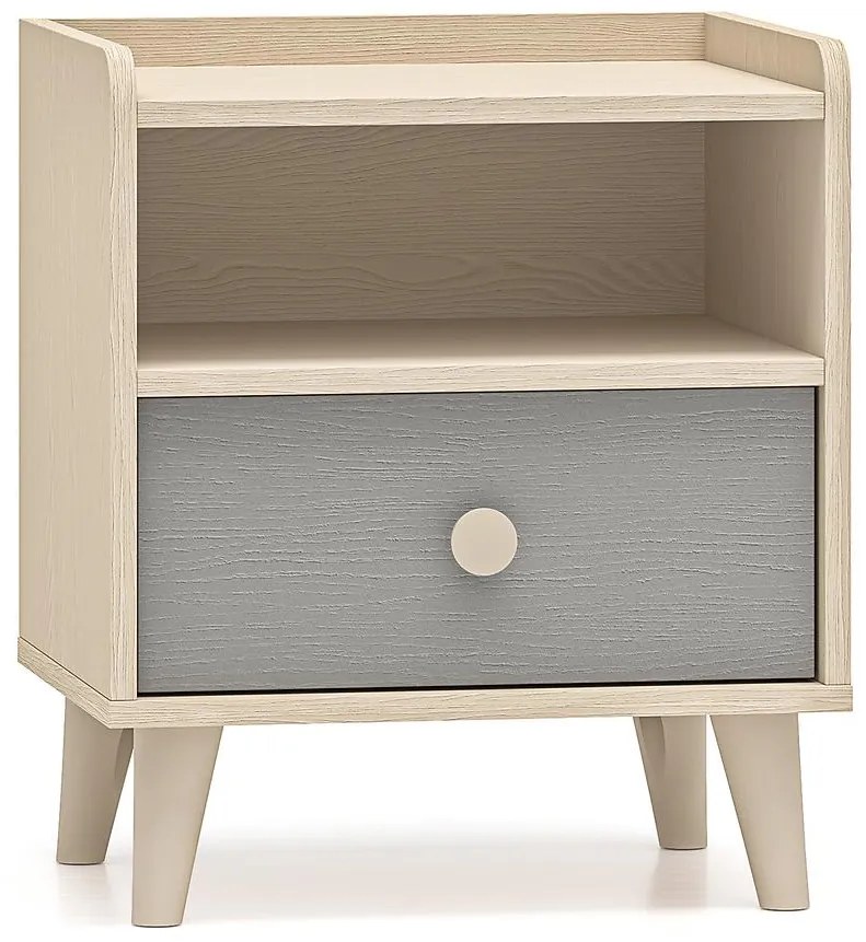 Nočný stolík Mevel 10 Púštny piesok/Sivá Pallad