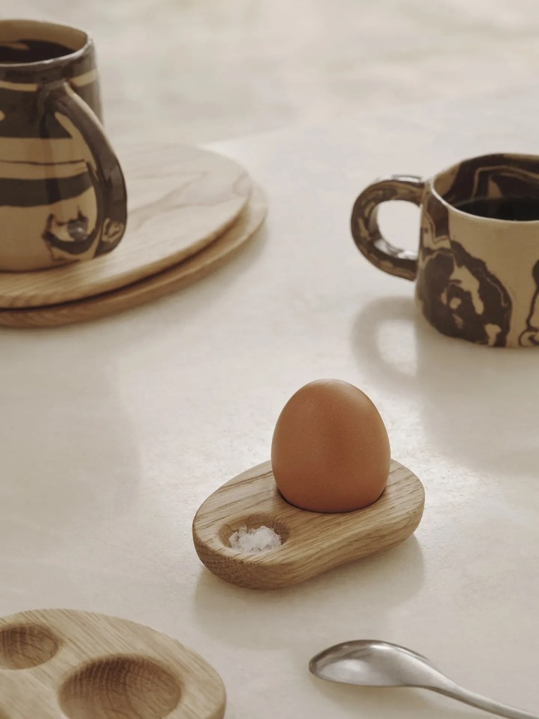 Ferm Living Drevený stojanček na vajce Cairn – set 2 ks