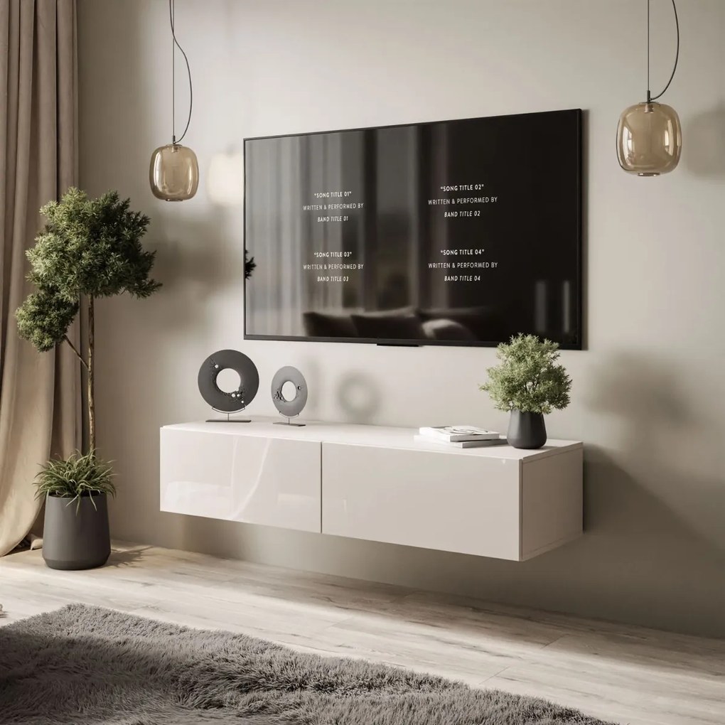 ZÁVESNÝ TV STOLÍK DAZIO KAŠMÍR LESKLÝ 125 cm